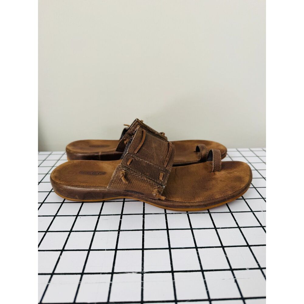 Keen Emerald City Toe Wrap Leather Sandals Womens 9.5 Brown 53057-SLBK